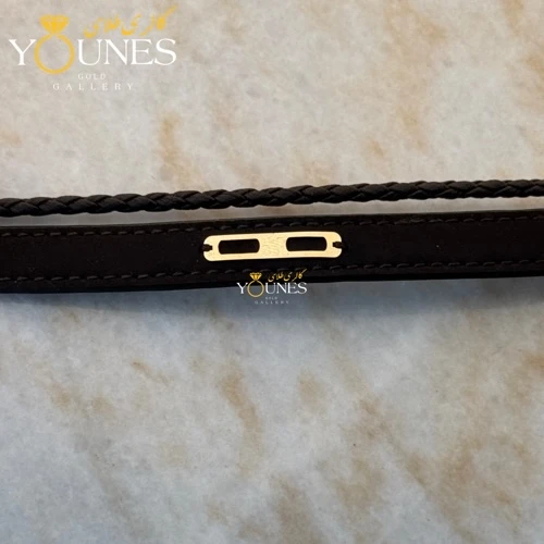 دستبند طلا چرم مردانه L152